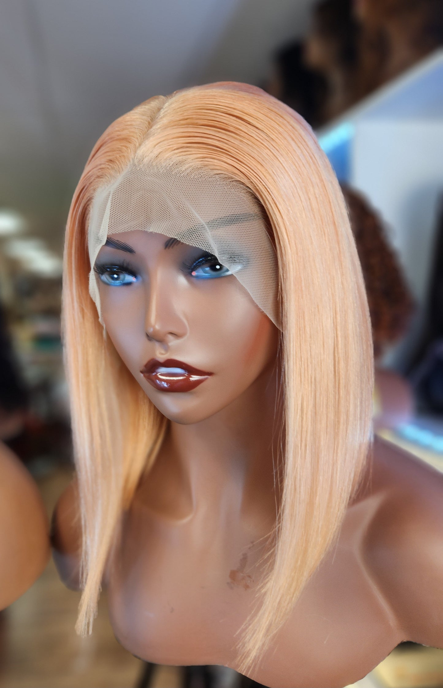 Rose Gold Wig Lace Front Wig Human Hair Colored Wig Straight 13x4 Lace Front  Wigs Pre Plucked With Baby Hair Short Bob  10 Inch Hair